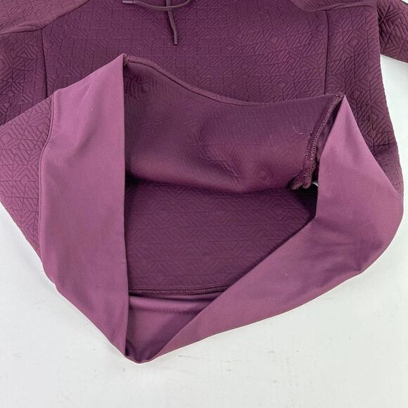 Athleta Ladie Tops Athleta Eggplant Purple Textured Sweatshirt Size M Turtleneck - Picture 12 of 15